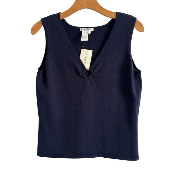 Spanner Sweater Tank Shell  Size Large Blue Women Top - Picture 1 of 12
